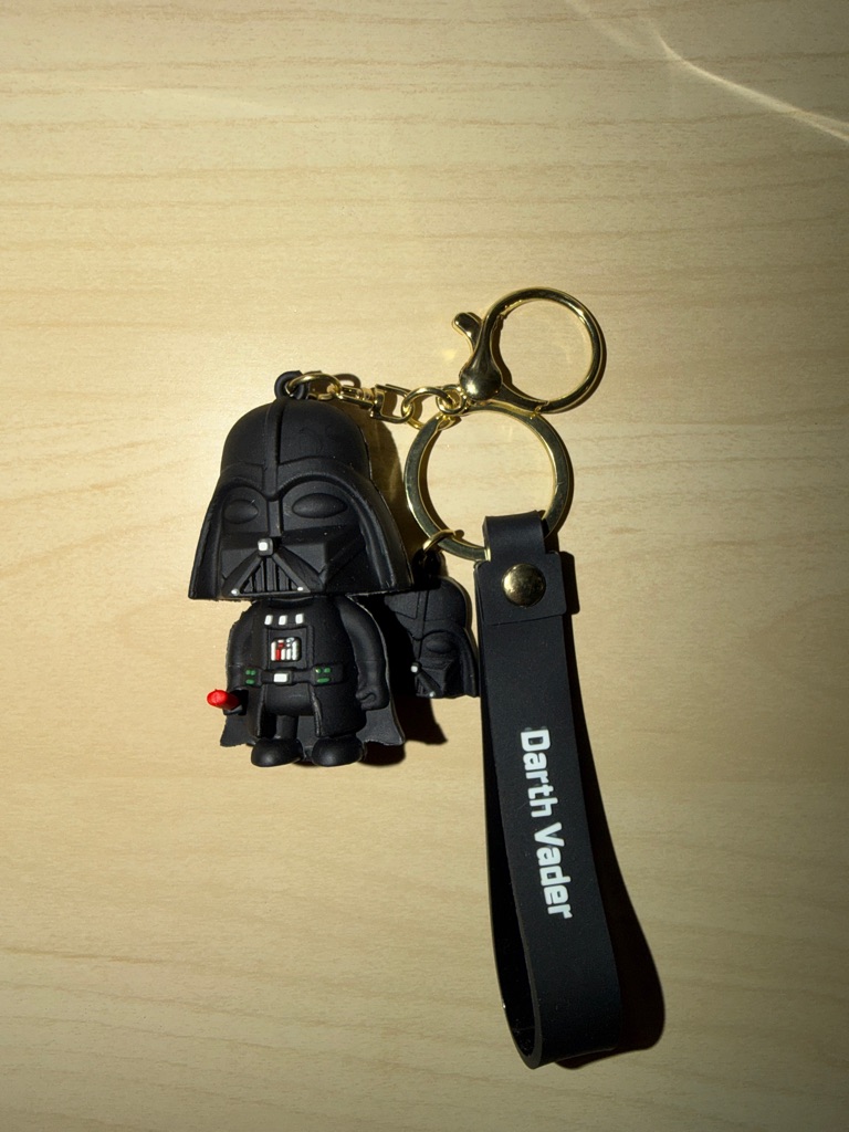 Darth Vader Rubber Keychain With Strap  Black